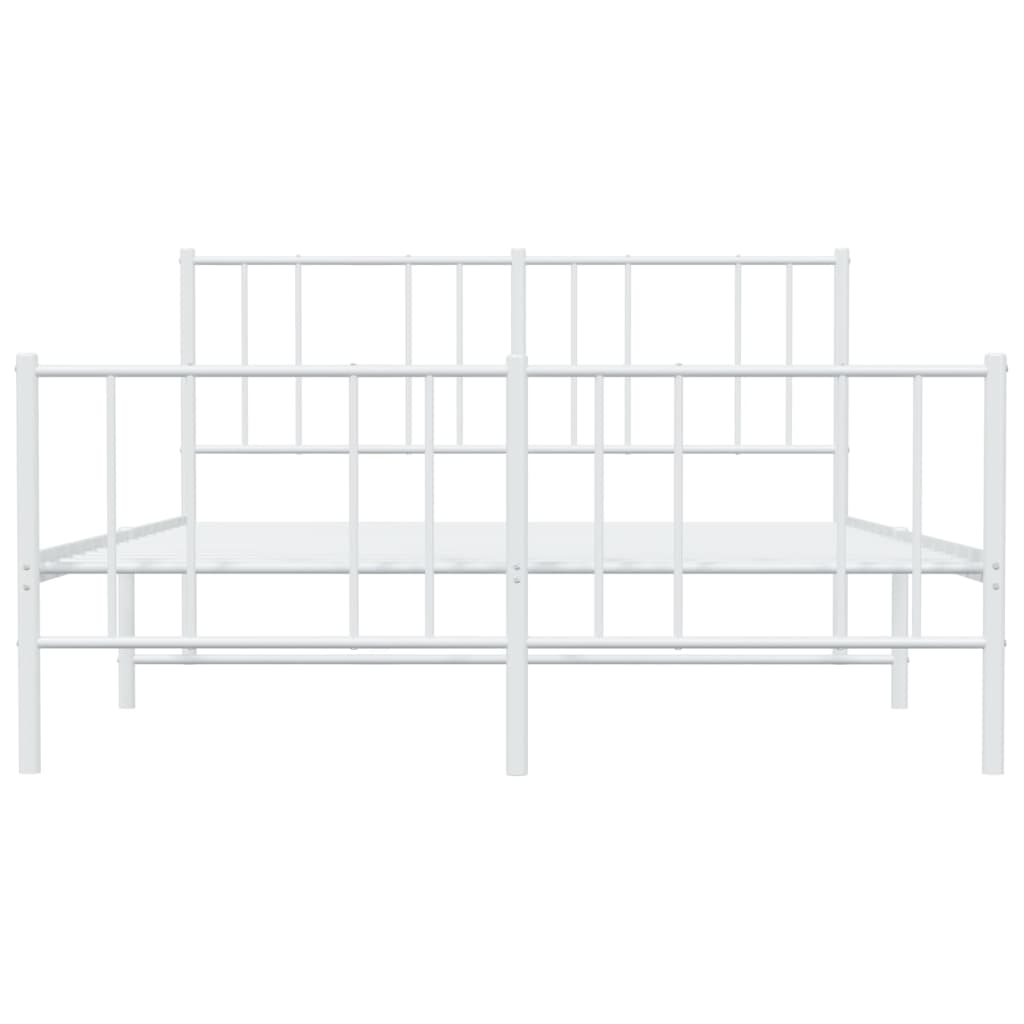 Bedframe met hoofd- en voeteneinde metaal wit 160x200 cm is nu te koop bij PeponiXL, paradijselijk wonen!