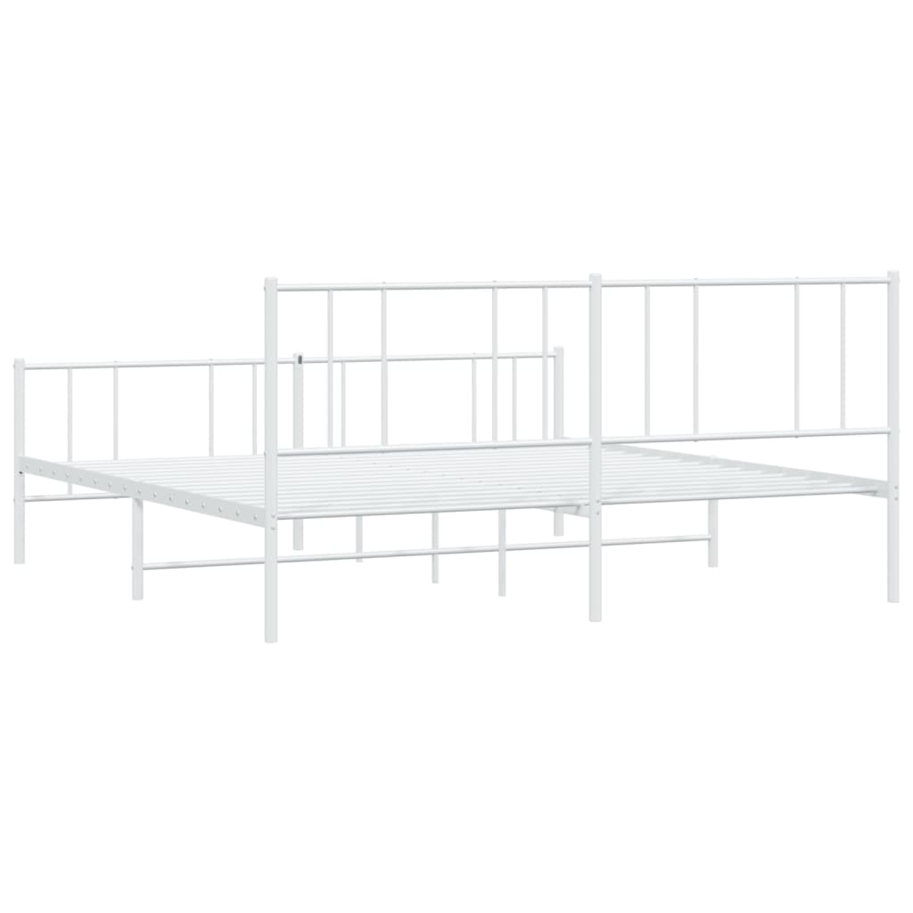 Bedframe met hoofd- en voeteneinde metaal wit 183x213 cm is nu te koop bij PeponiXL, paradijselijk wonen!