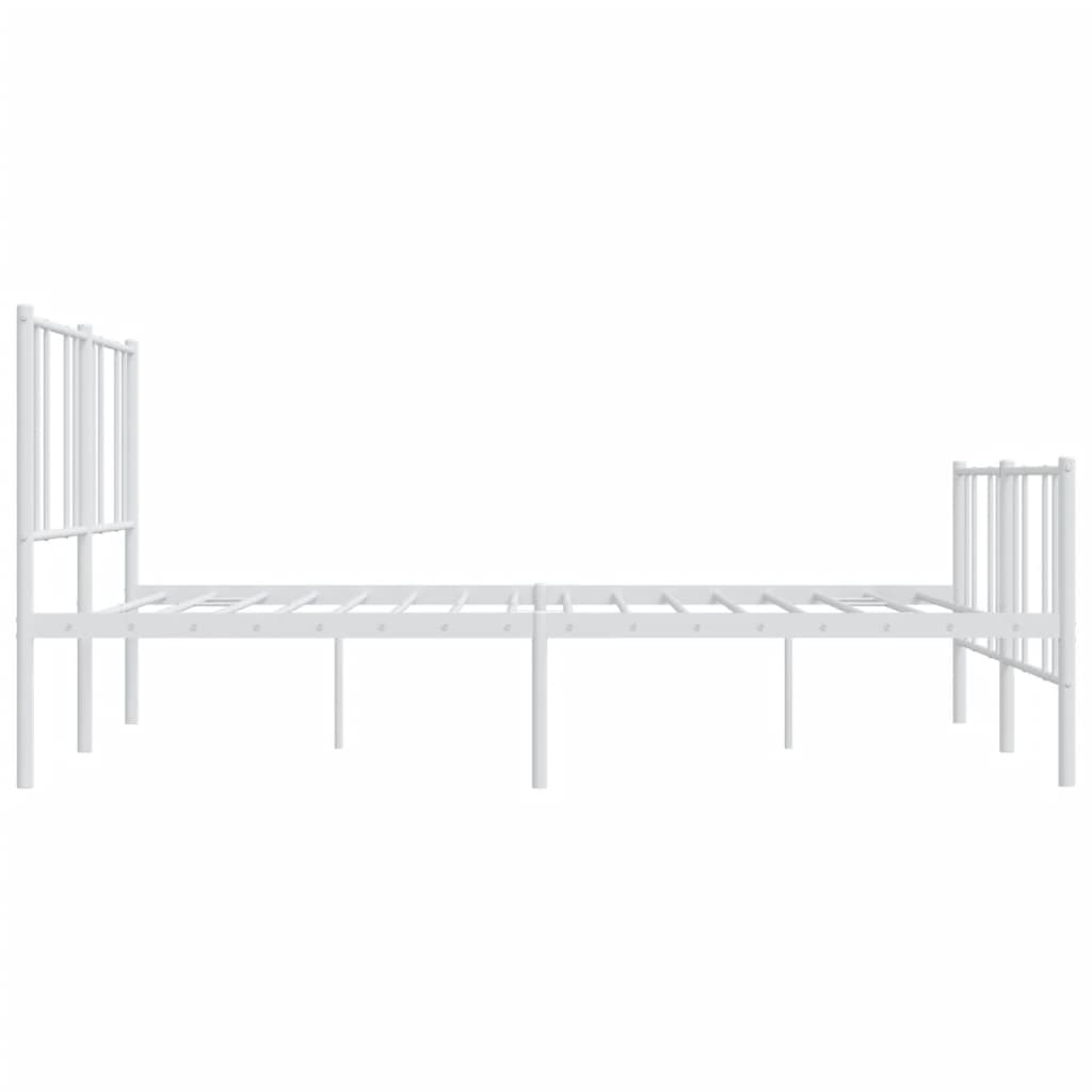 Bedframe met hoofd- en voeteneinde metaal wit 193x203 cm is nu te koop bij PeponiXL, paradijselijk wonen!