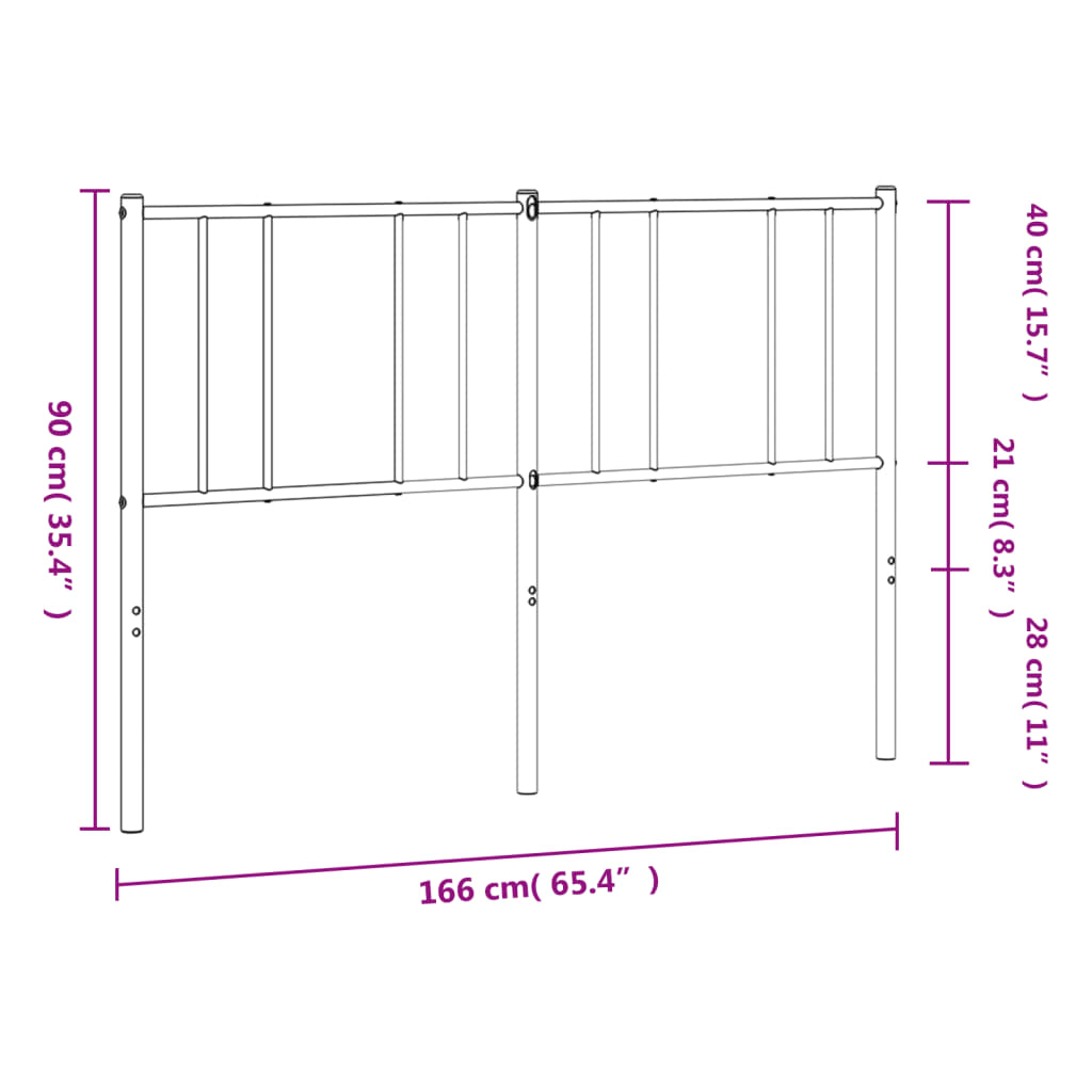 Vervangend hoofdbord metaal wit 160 cm is nu te koop bij PeponiXL, paradijselijk wonen!