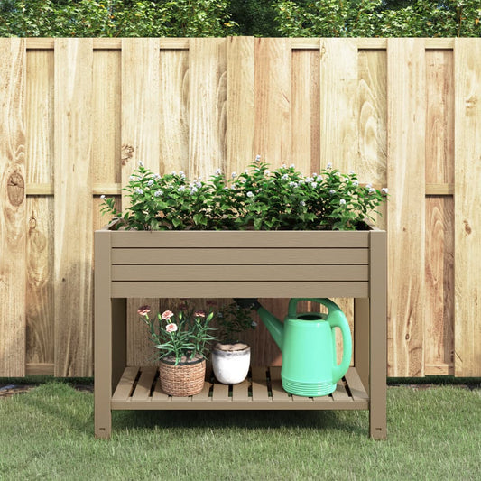 Plantenbak verhoogd 110x45x79 cm polypropeen lichtbruin is nu te koop bij PeponiXL, paradijselijk wonen!
