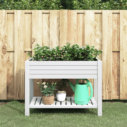 Plantenbak verhoogd 110x45x79 cm polypropeen wit is nu te koop bij PeponiXL, paradijselijk wonen!