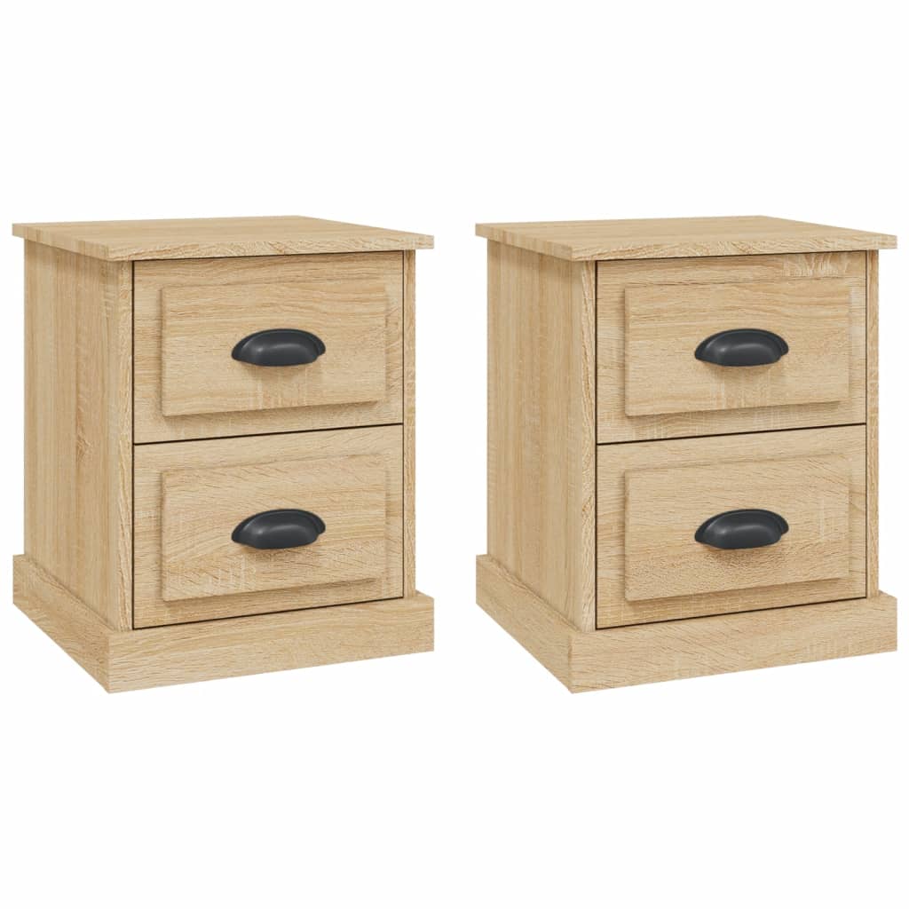 Nachtkastjes 2 st 39x39x47,5 cm bewerkt hout sonoma eikenkleur is nu te koop bij PeponiXL, paradijselijk wonen!