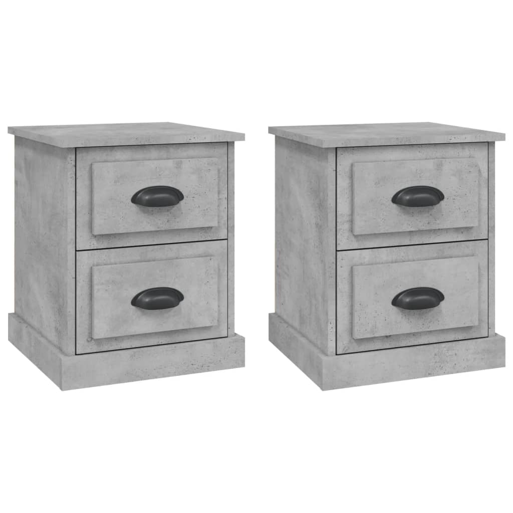 Nachtkastjes 2 st 39x39x47,5 cm bewerkt hout betongrijs is nu te koop bij PeponiXL, paradijselijk wonen!
