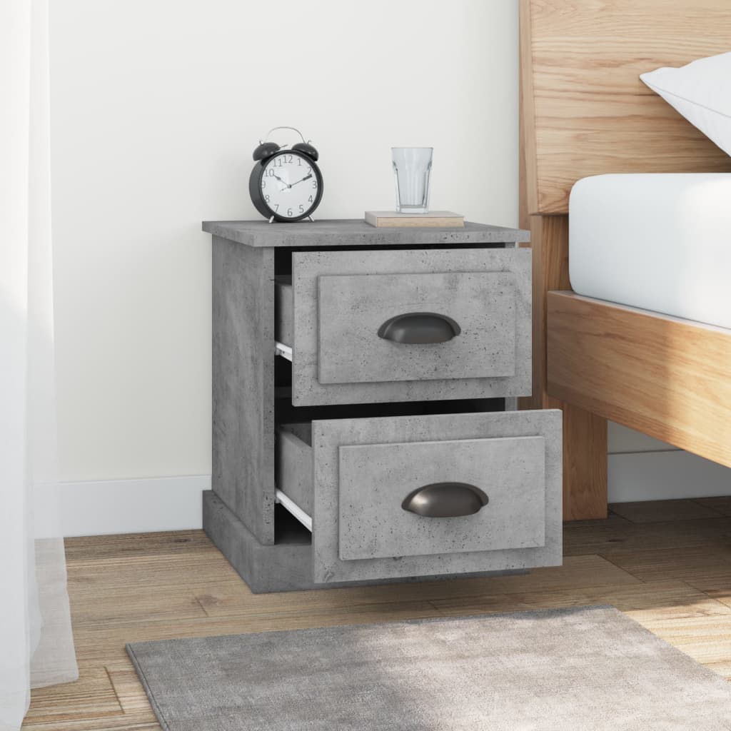 Nachtkastjes 2 st 39x39x47,5 cm bewerkt hout betongrijs is nu te koop bij PeponiXL, paradijselijk wonen!