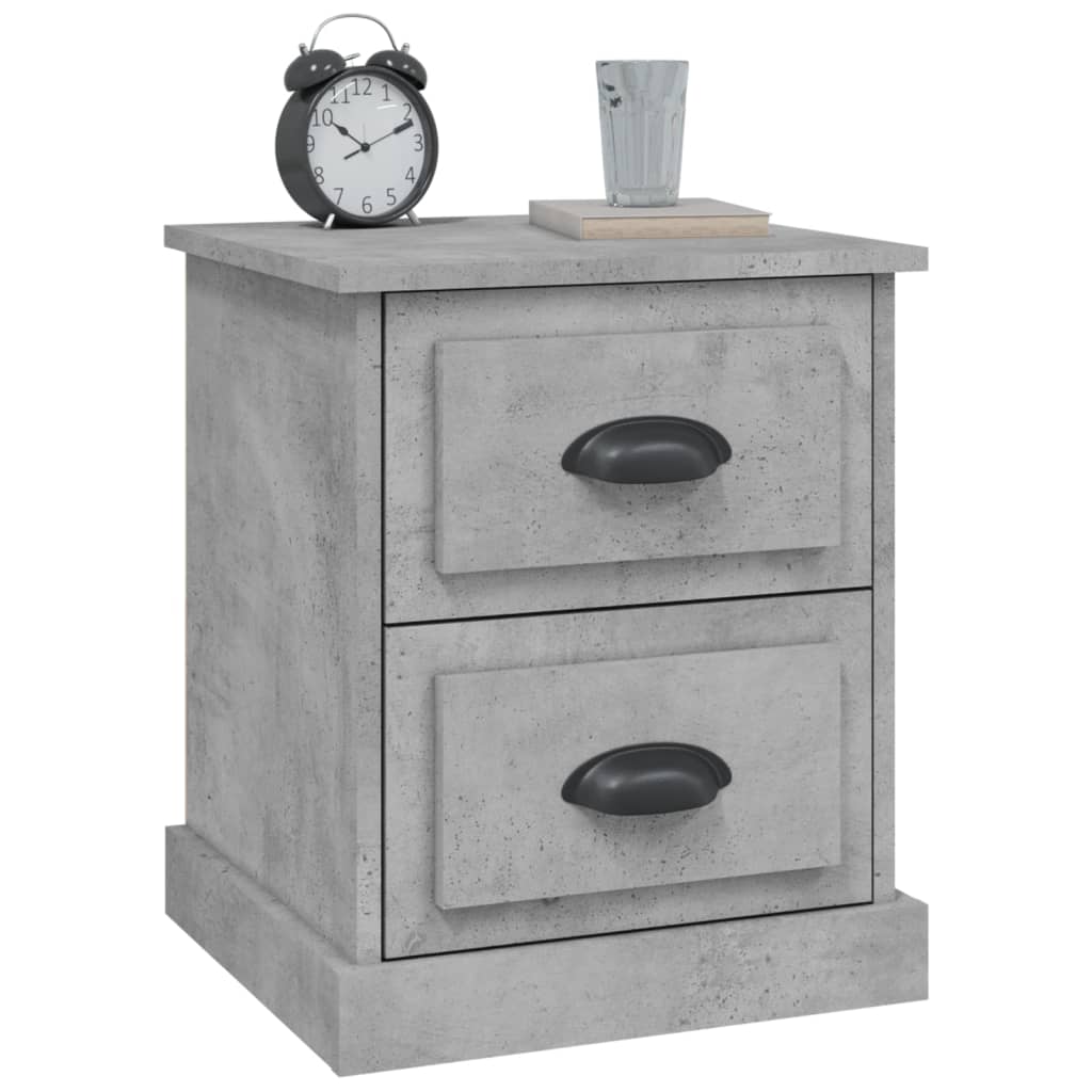 Nachtkastjes 2 st 39x39x47,5 cm bewerkt hout betongrijs is nu te koop bij PeponiXL, paradijselijk wonen!