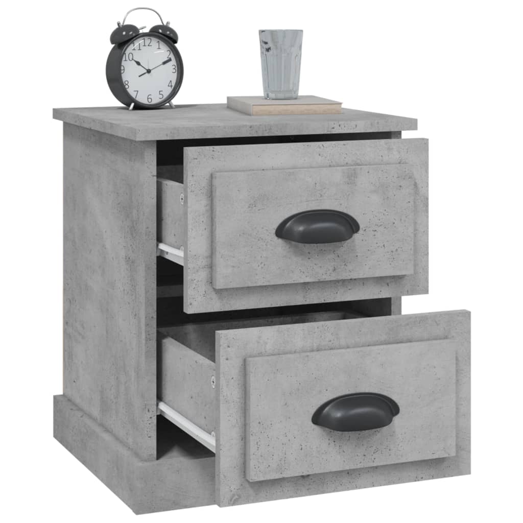 Nachtkastjes 2 st 39x39x47,5 cm bewerkt hout betongrijs is nu te koop bij PeponiXL, paradijselijk wonen!