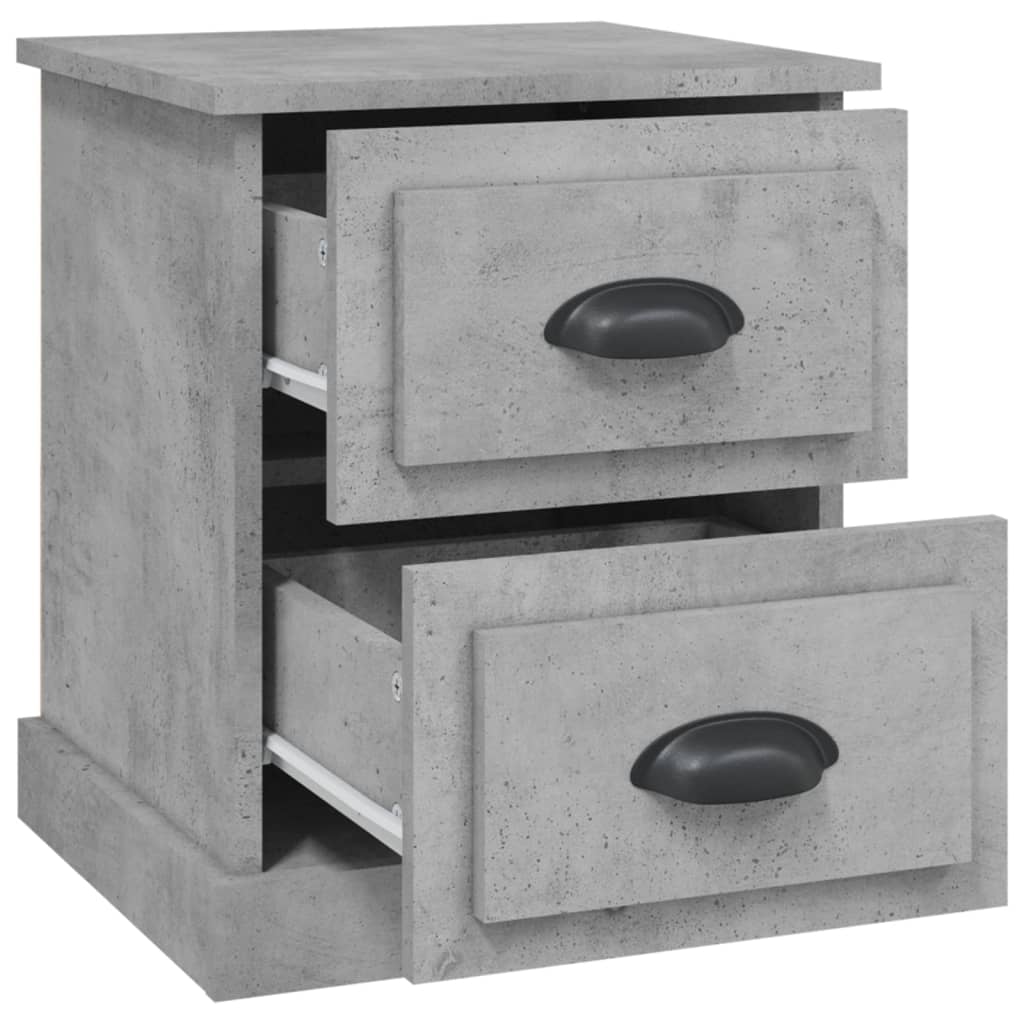 Nachtkastjes 2 st 39x39x47,5 cm bewerkt hout betongrijs is nu te koop bij PeponiXL, paradijselijk wonen!