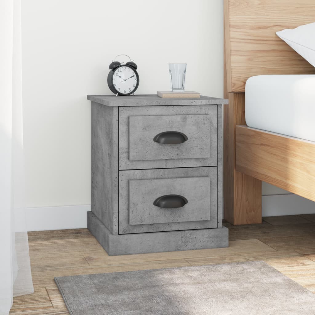 Nachtkastjes 2 st 39x39x47,5 cm bewerkt hout betongrijs is nu te koop bij PeponiXL, paradijselijk wonen!