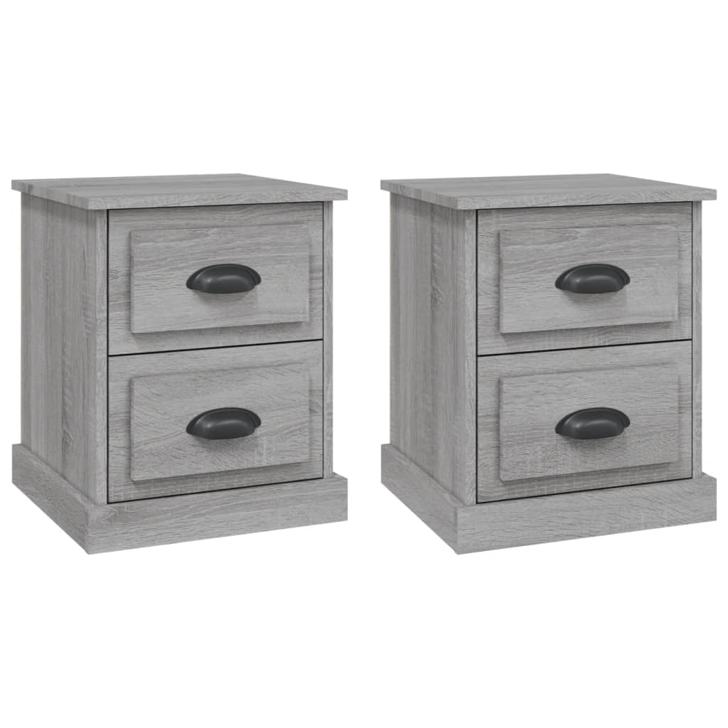 Nachtkastjes 2 st 39x39x47,5 cm bewerkt hout grijs sonoma eiken is nu te koop bij PeponiXL, paradijselijk wonen!
