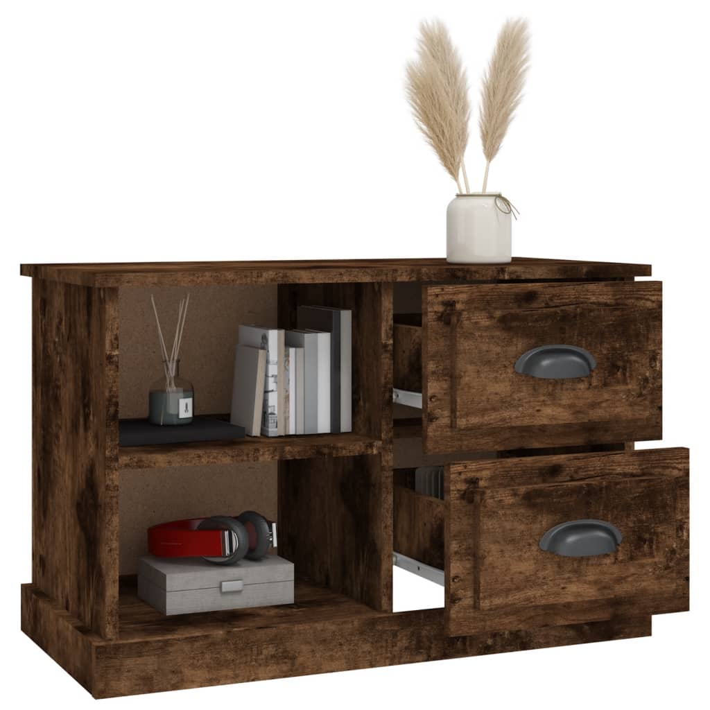 Tv-meubel 73x35,5x47,5 cm bewerkt hout gerookt eikenkleurig is nu te koop bij PeponiXL, paradijselijk wonen!