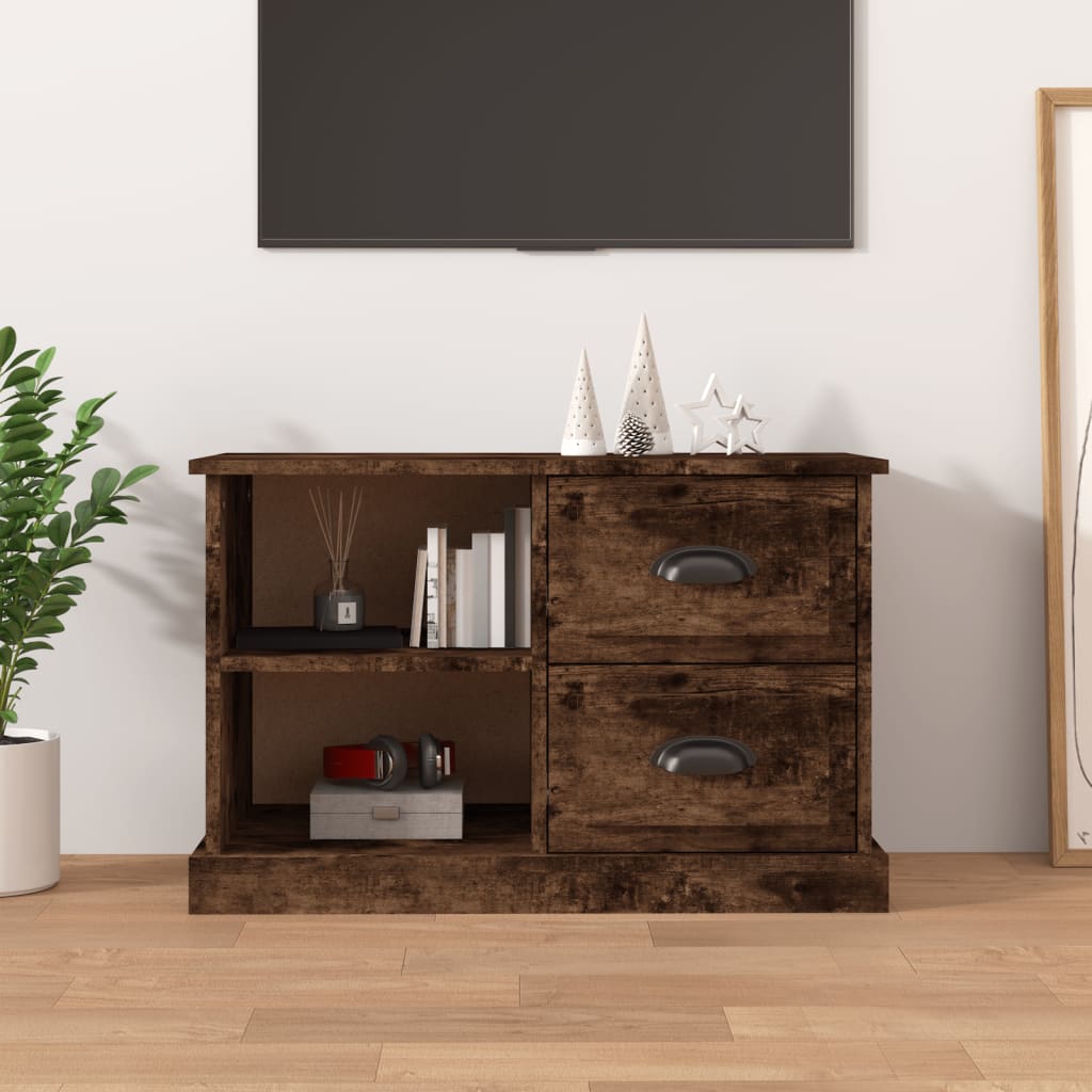 Tv-meubel 73x35,5x47,5 cm bewerkt hout gerookt eikenkleurig is nu te koop bij PeponiXL, paradijselijk wonen!