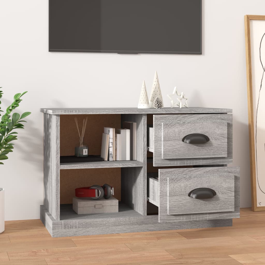 Tv-meubel 73x35,5x47,5 cm bewerkt hout grijs sonoma eikenkleur is nu te koop bij PeponiXL, paradijselijk wonen!