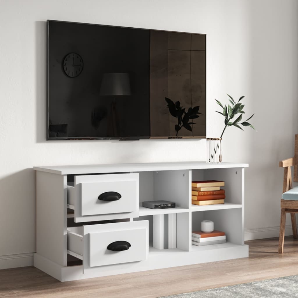Tv-meubel 102x35,5x47,5 cm bewerkt hout wit is nu te koop bij PeponiXL, paradijselijk wonen!