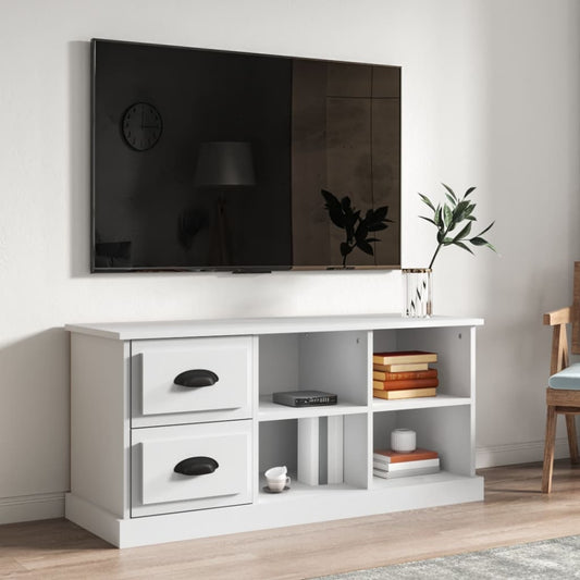 Tv-meubel 102x35,5x47,5 cm bewerkt hout wit is nu te koop bij PeponiXL, paradijselijk wonen!