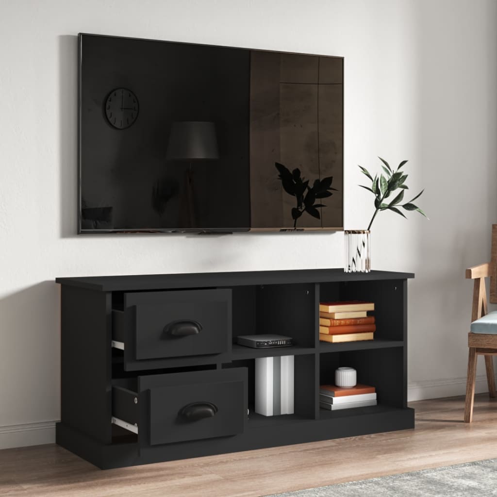 Tv-meubel 102x35,5x47,5 cm bewerkt hout zwart is nu te koop bij PeponiXL, paradijselijk wonen!
