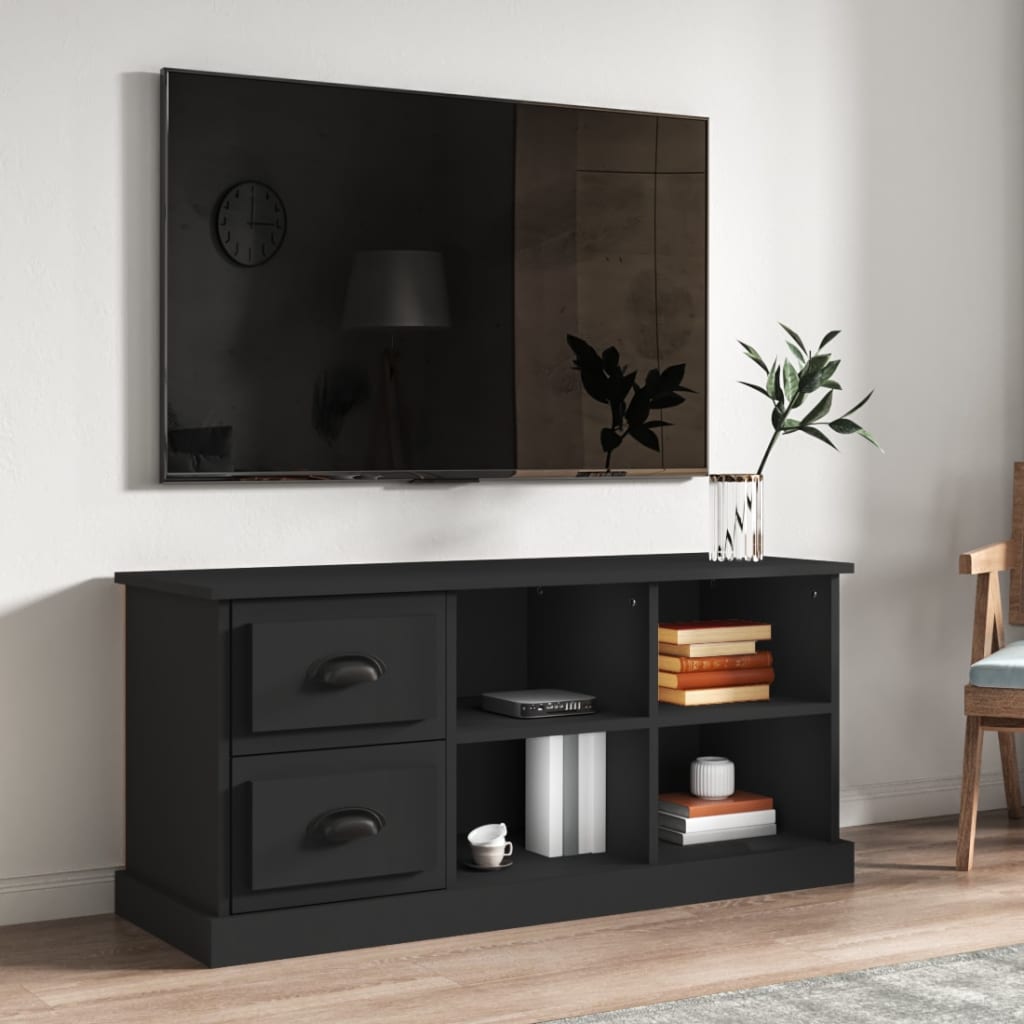 Tv-meubel 102x35,5x47,5 cm bewerkt hout zwart is nu te koop bij PeponiXL, paradijselijk wonen!
