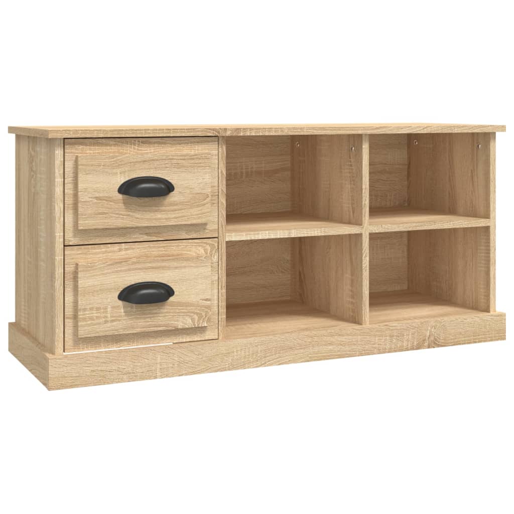Tv-meubel 102x35,5x47,5 cm bewerkt hout sonoma eikenkleurig is nu te koop bij PeponiXL, paradijselijk wonen!