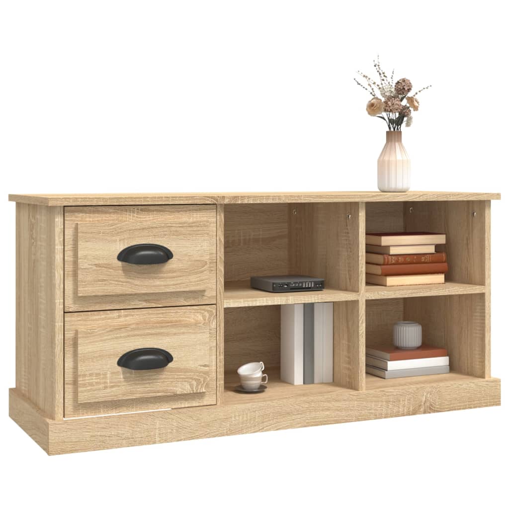 Tv-meubel 102x35,5x47,5 cm bewerkt hout sonoma eikenkleurig is nu te koop bij PeponiXL, paradijselijk wonen!