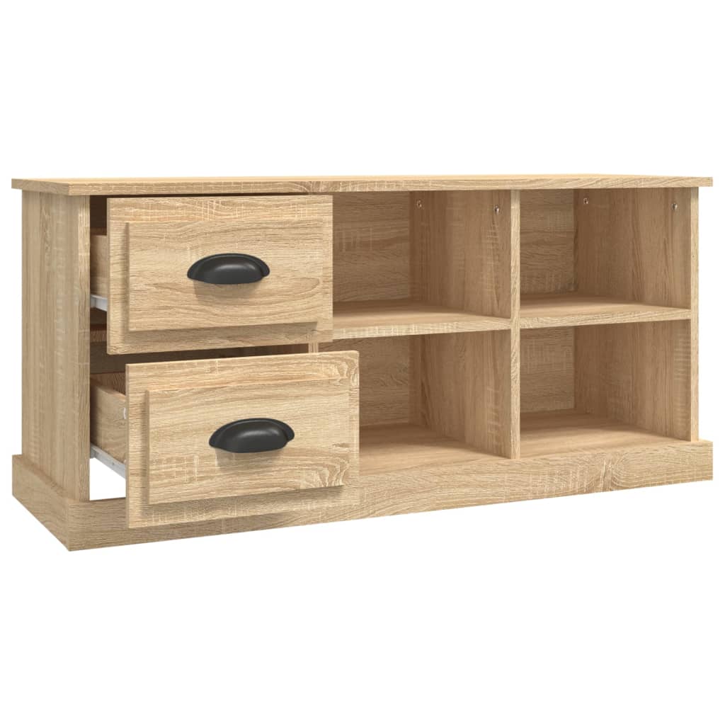Tv-meubel 102x35,5x47,5 cm bewerkt hout sonoma eikenkleurig is nu te koop bij PeponiXL, paradijselijk wonen!