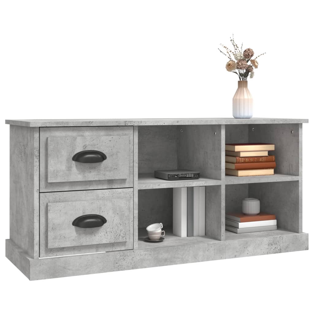 Tv-meubel 102x35,5x47,5 cm bewerkt hout betongrijs is nu te koop bij PeponiXL, paradijselijk wonen!