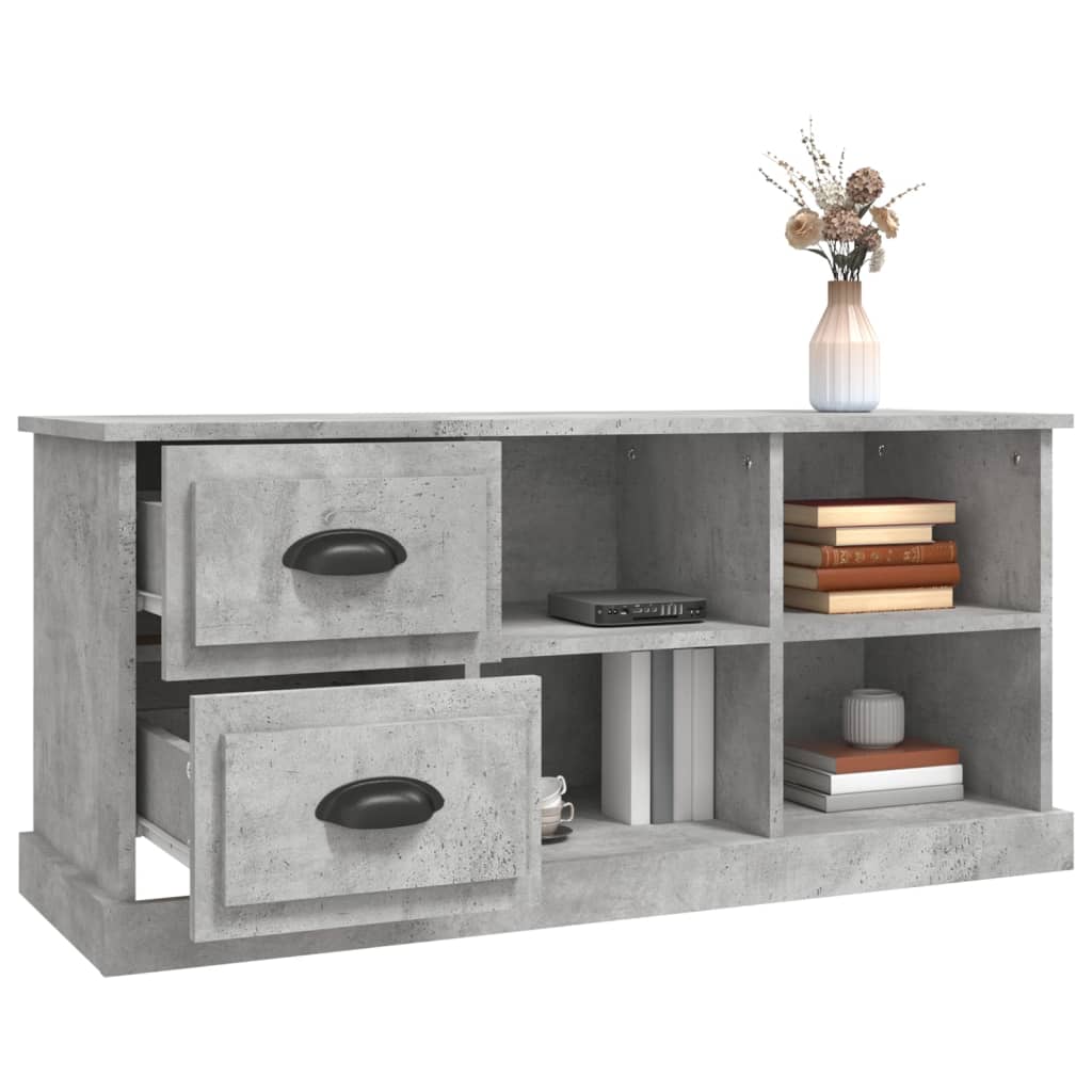 Tv-meubel 102x35,5x47,5 cm bewerkt hout betongrijs is nu te koop bij PeponiXL, paradijselijk wonen!
