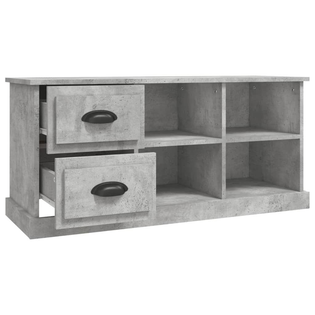 Tv-meubel 102x35,5x47,5 cm bewerkt hout betongrijs is nu te koop bij PeponiXL, paradijselijk wonen!
