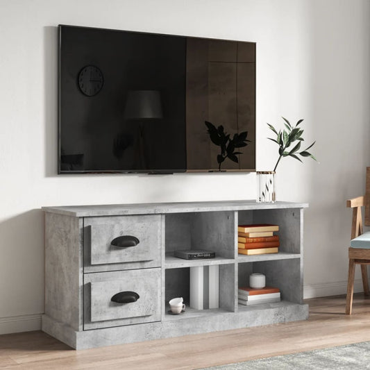 Tv-meubel 102x35,5x47,5 cm bewerkt hout betongrijs is nu te koop bij PeponiXL, paradijselijk wonen!