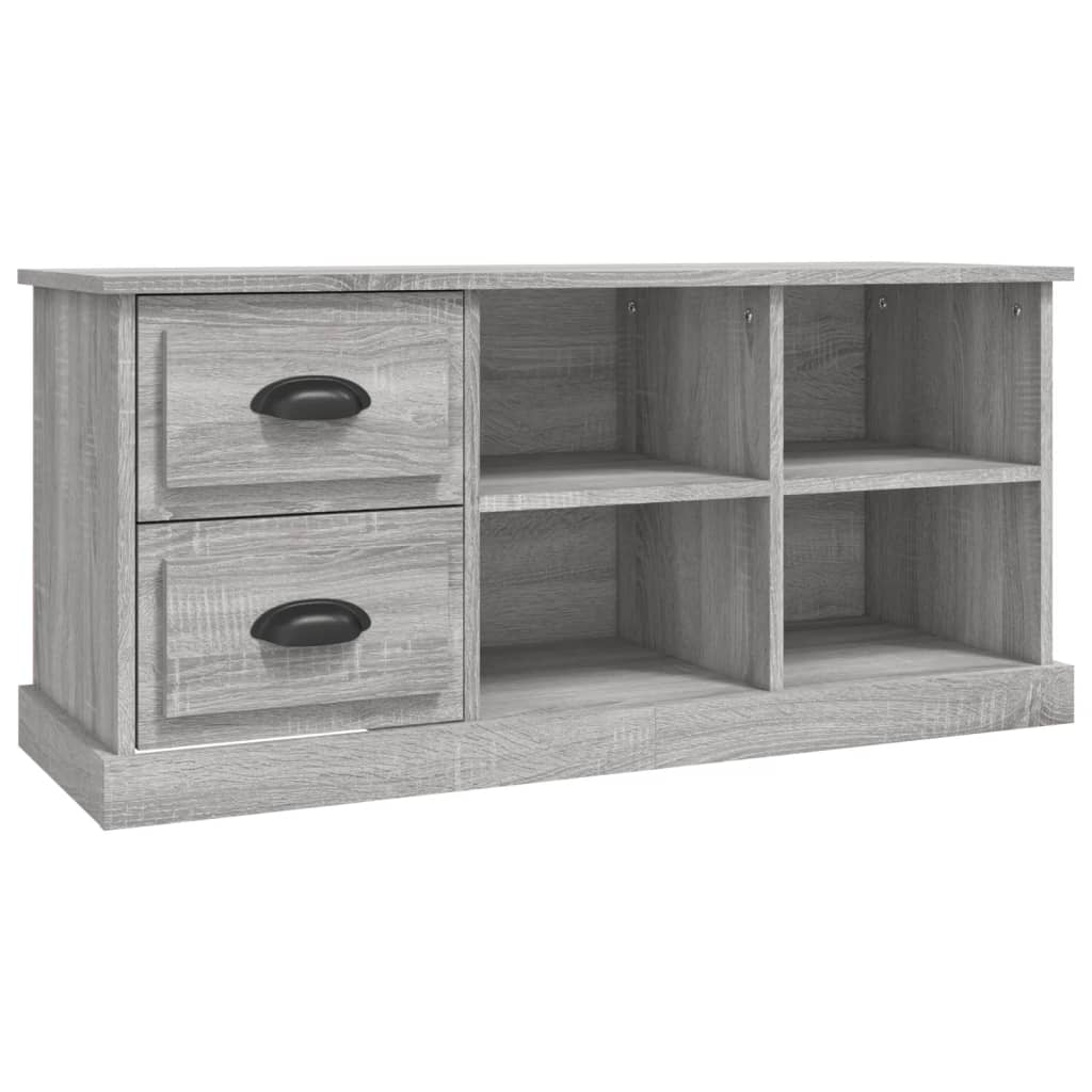 Tv-meubel 102x35,5x47,5 cm bewerkt hout grijs sonoma eikenkleur is nu te koop bij PeponiXL, paradijselijk wonen!