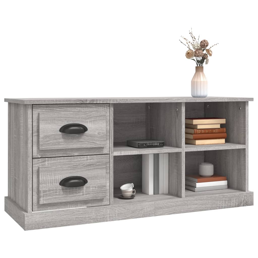Tv-meubel 102x35,5x47,5 cm bewerkt hout grijs sonoma eikenkleur is nu te koop bij PeponiXL, paradijselijk wonen!