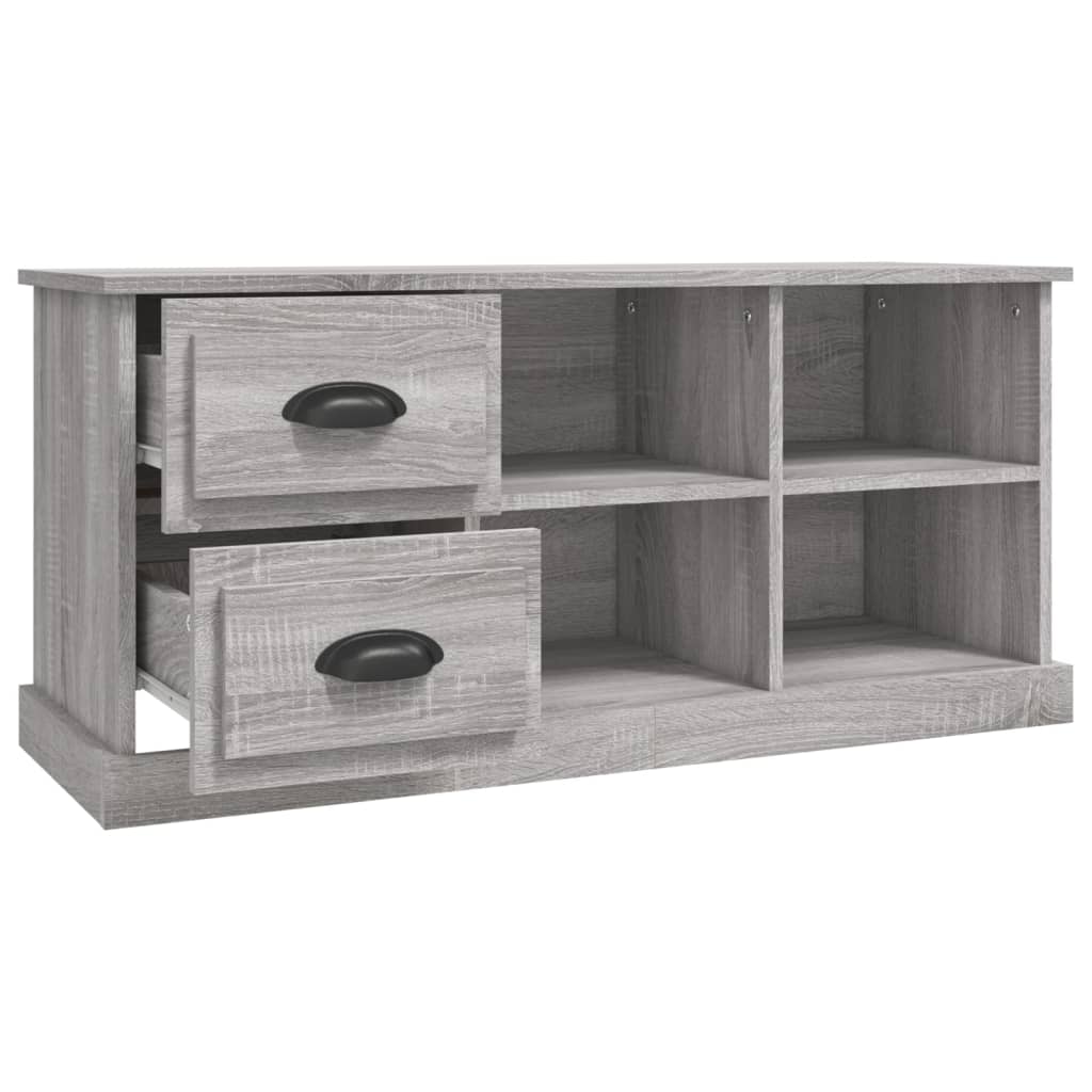 Tv-meubel 102x35,5x47,5 cm bewerkt hout grijs sonoma eikenkleur is nu te koop bij PeponiXL, paradijselijk wonen!