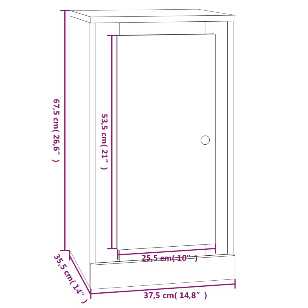 Dressoir 37,5x35,5x67,5 cm bewerkt hout wit is nu te koop bij PeponiXL, paradijselijk wonen!