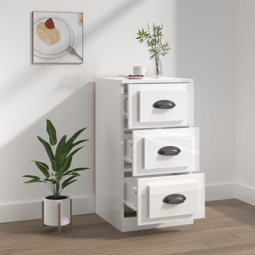 Dressoir 36x35,5x67,5 cm bewerkt hout hoogglans wit is nu te koop bij PeponiXL, paradijselijk wonen!