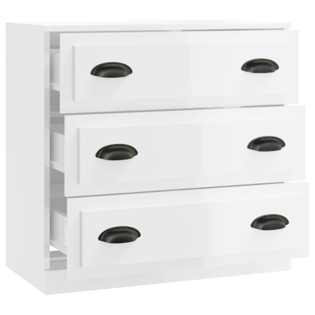 Dressoir 70x35x67,5 cm bewerkt hout hoogglans wit is nu te koop bij PeponiXL, paradijselijk wonen!