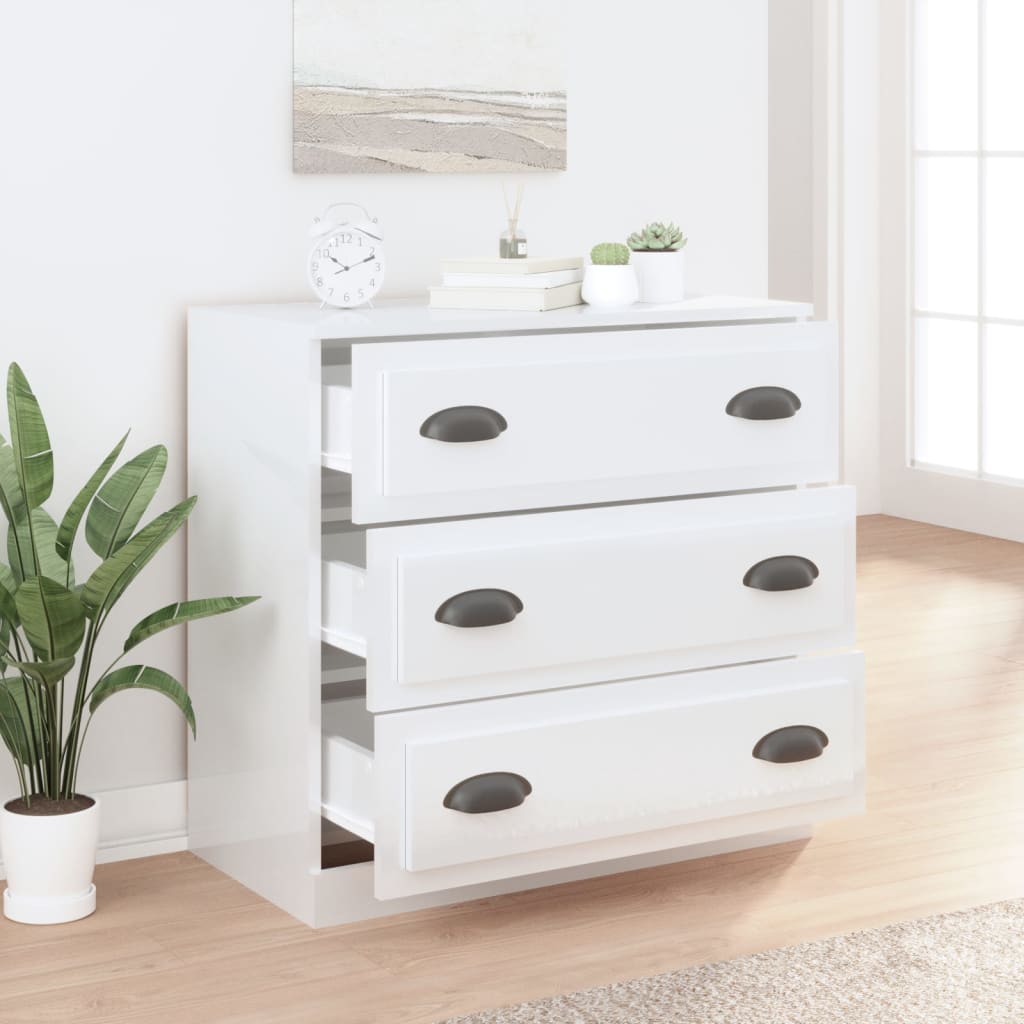 Dressoir 70x35x67,5 cm bewerkt hout hoogglans wit is nu te koop bij PeponiXL, paradijselijk wonen!