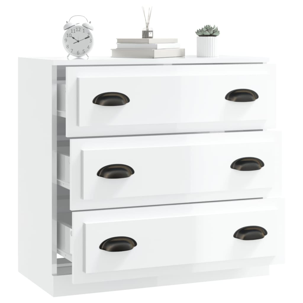 Dressoir 70x35x67,5 cm bewerkt hout hoogglans wit is nu te koop bij PeponiXL, paradijselijk wonen!