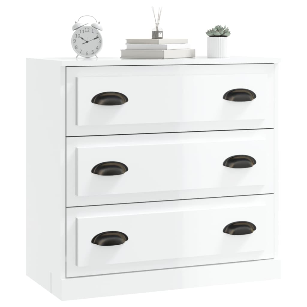 Dressoir 70x35x67,5 cm bewerkt hout hoogglans wit is nu te koop bij PeponiXL, paradijselijk wonen!
