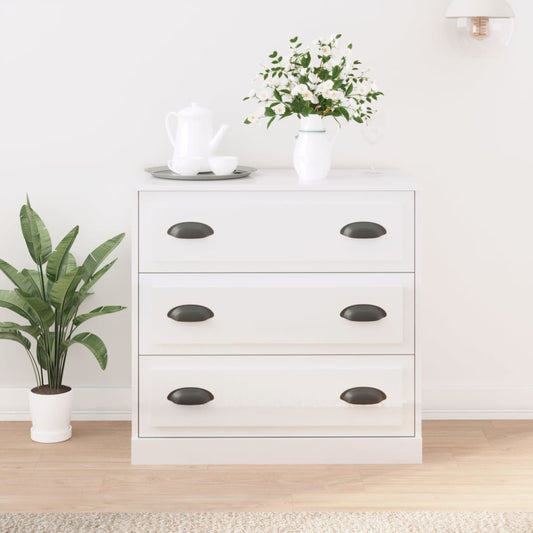 Dressoir 70x35x67,5 cm bewerkt hout hoogglans wit is nu te koop bij PeponiXL, paradijselijk wonen!