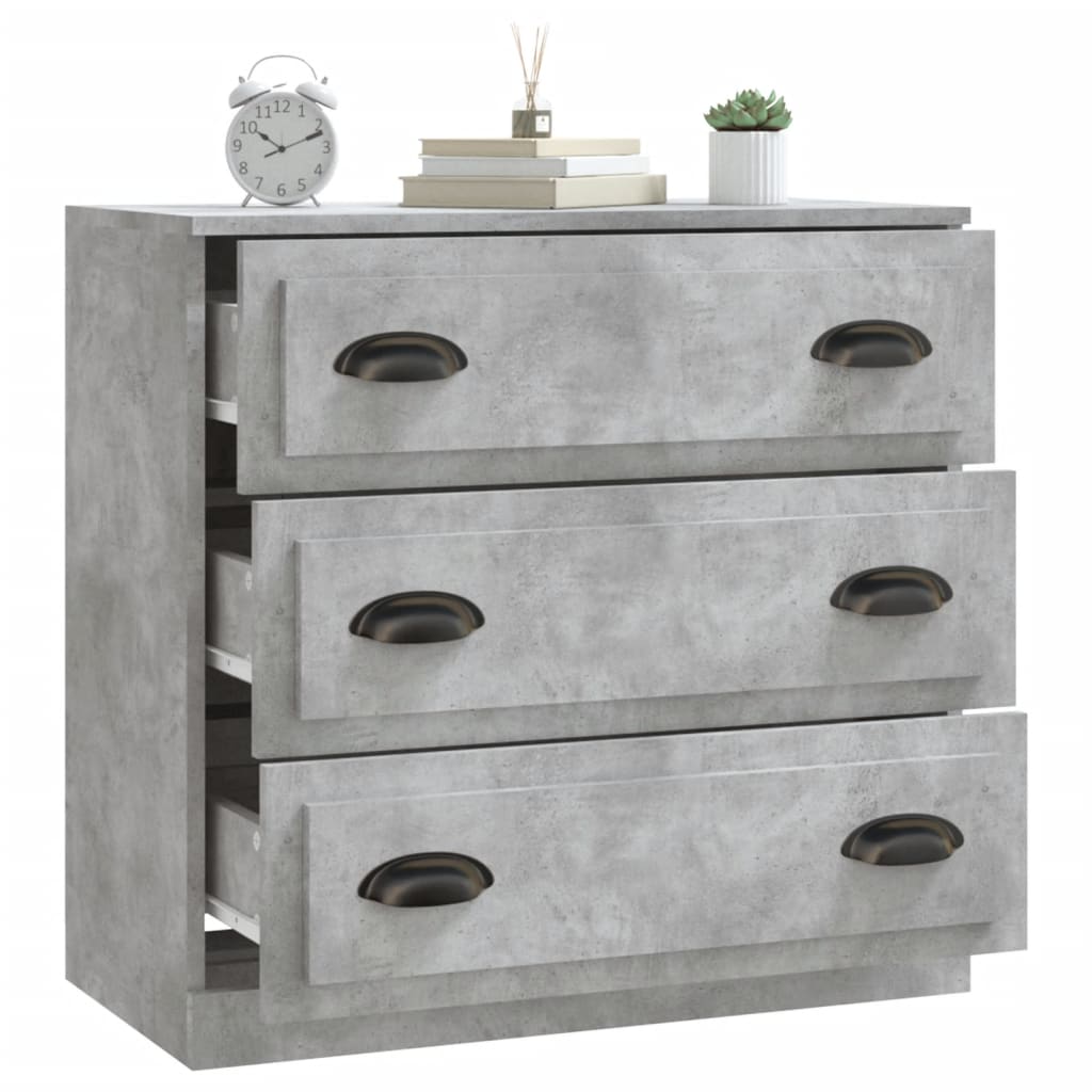 Dressoir 70x35,5x67,5 cm bewerkt hout betongrijs is nu te koop bij PeponiXL, paradijselijk wonen!