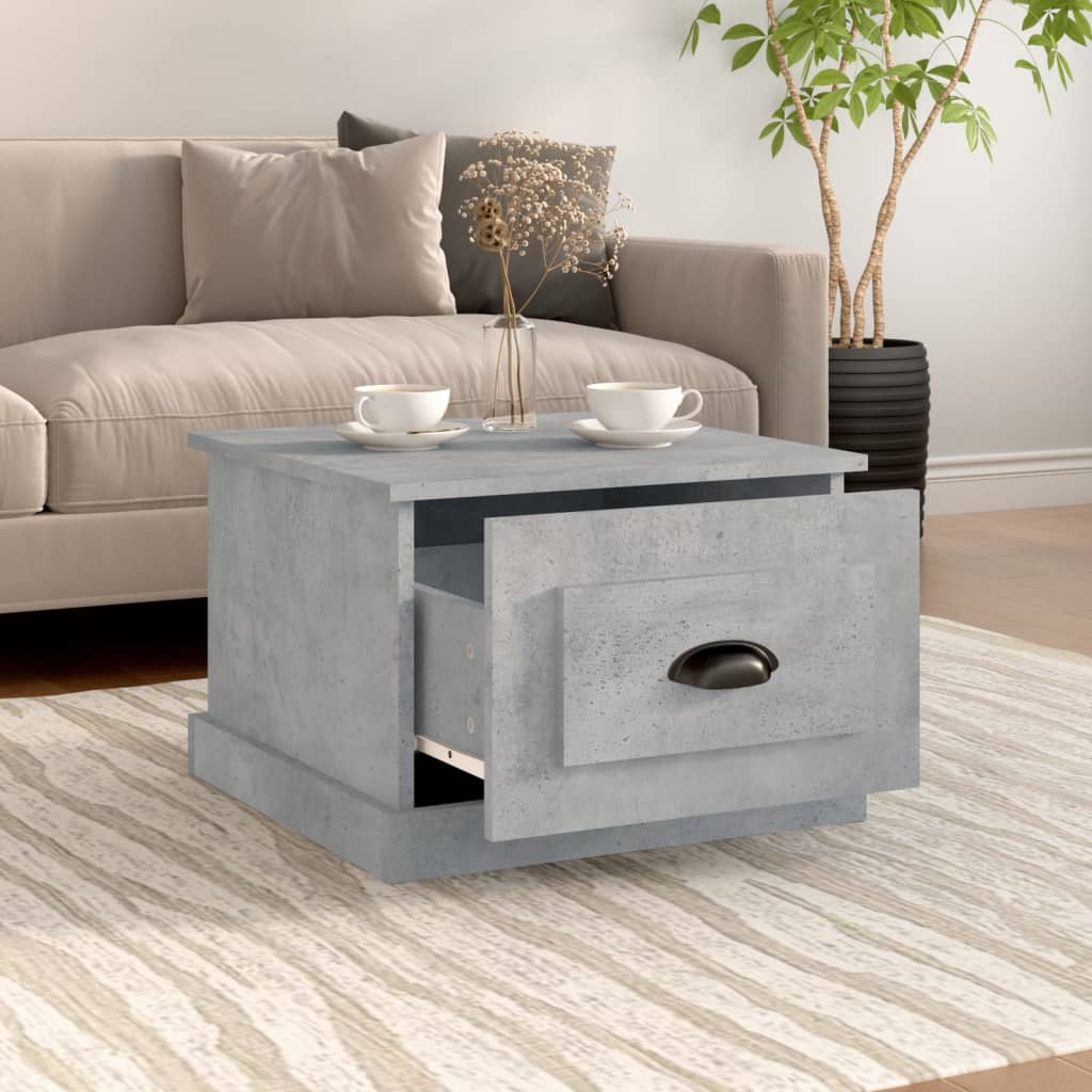 Salontafel 50x50x35 cm bewerkt hout betongrijs is nu te koop bij PeponiXL, paradijselijk wonen!