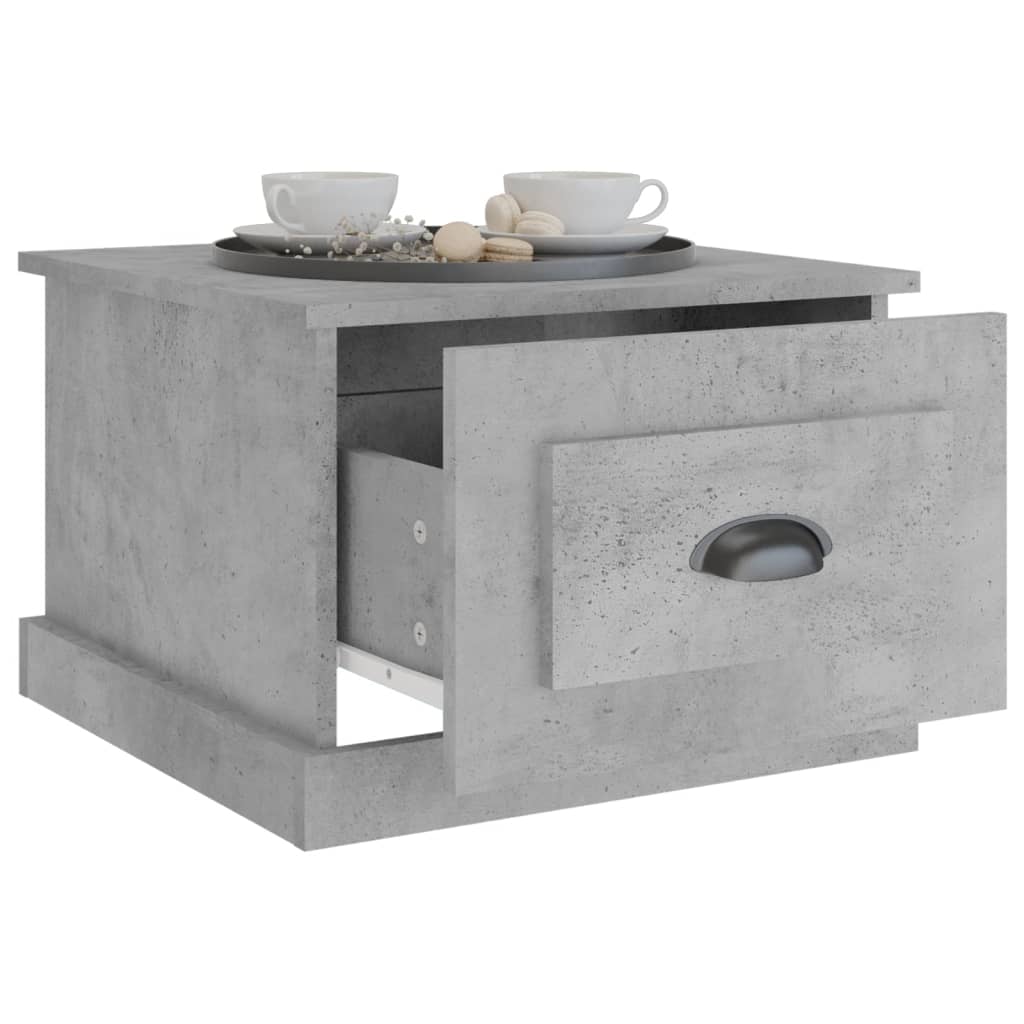 Salontafel 50x50x35 cm bewerkt hout betongrijs is nu te koop bij PeponiXL, paradijselijk wonen!