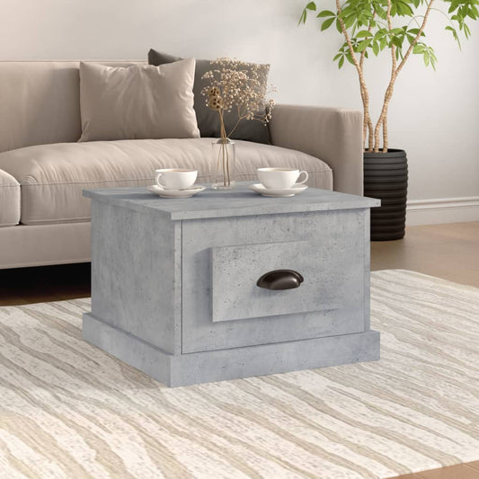 Salontafel 50x50x35 cm bewerkt hout betongrijs is nu te koop bij PeponiXL, paradijselijk wonen!
