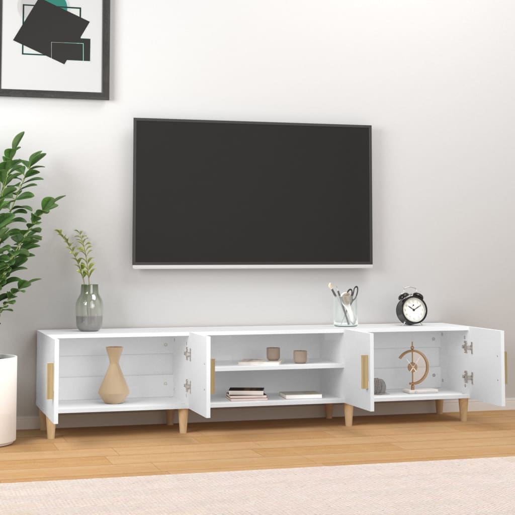 Tv-meubel wit 180x31,5x40 cm bewerkt hout is nu te koop bij PeponiXL, paradijselijk wonen!