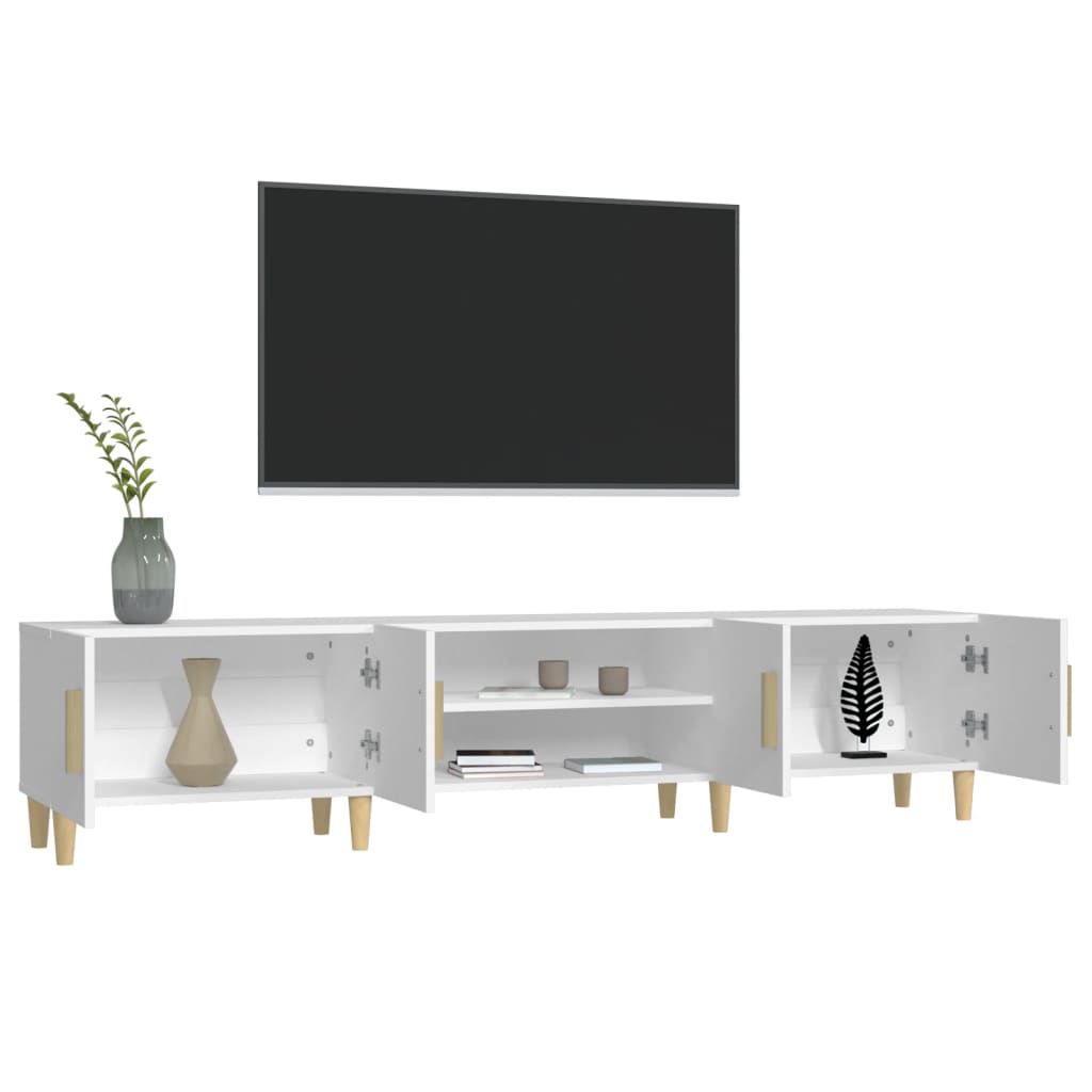 Tv-meubel wit 180x31,5x40 cm bewerkt hout is nu te koop bij PeponiXL, paradijselijk wonen!