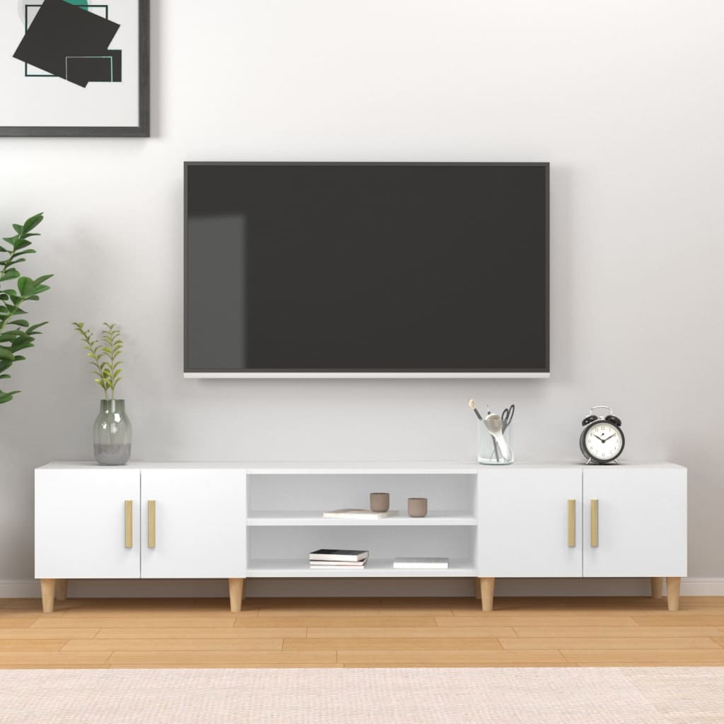 Tv-meubel wit 180x31,5x40 cm bewerkt hout is nu te koop bij PeponiXL, paradijselijk wonen!