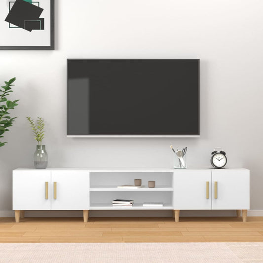 Tv-meubel wit 180x31,5x40 cm bewerkt hout is nu te koop bij PeponiXL, paradijselijk wonen!