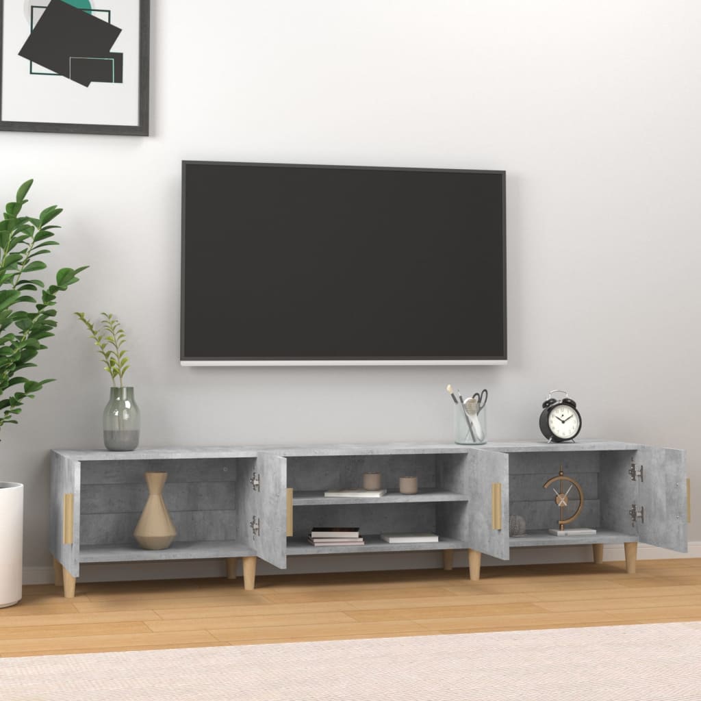 Tv-meubel 180x31,5x40 cm bewerkt hout betongrijs is nu te koop bij PeponiXL, paradijselijk wonen!