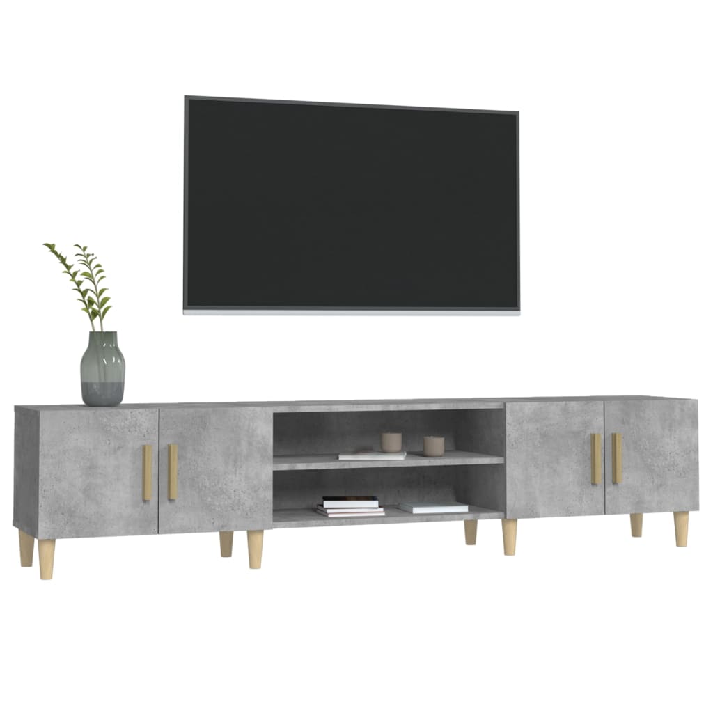 Tv-meubel 180x31,5x40 cm bewerkt hout betongrijs is nu te koop bij PeponiXL, paradijselijk wonen!