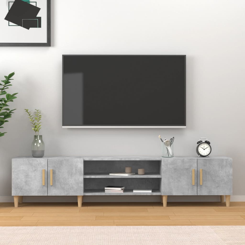 Tv-meubel 180x31,5x40 cm bewerkt hout betongrijs is nu te koop bij PeponiXL, paradijselijk wonen!