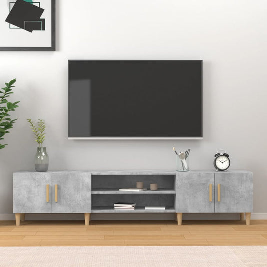 Tv-meubel 180x31,5x40 cm bewerkt hout betongrijs is nu te koop bij PeponiXL, paradijselijk wonen!
